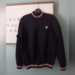 Tudor Sports Full Zip Mens Black Sweatshirt Jacket Size Large. Vintage